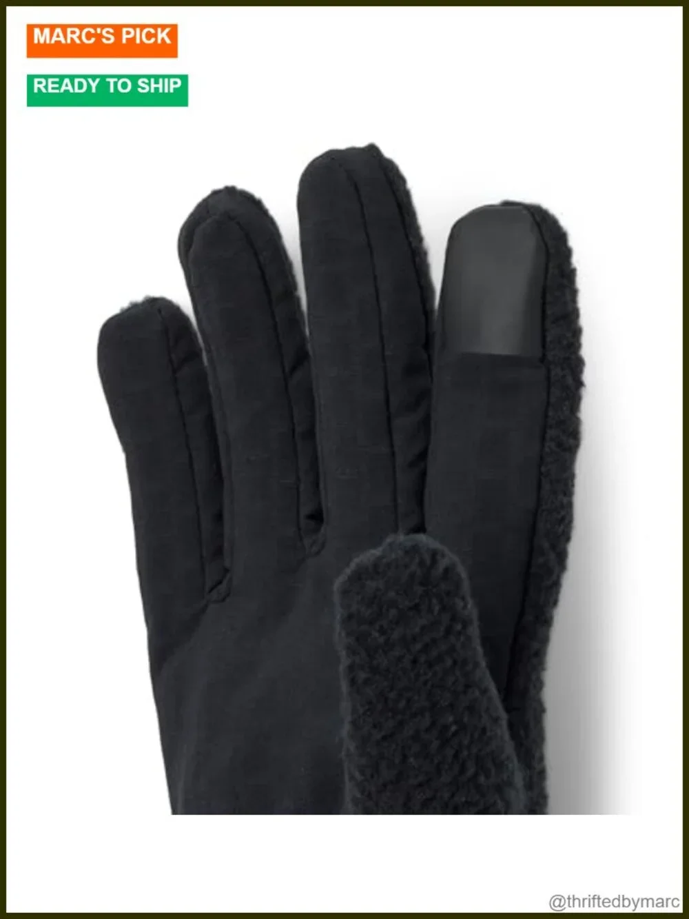 Unisex Hicamp Fleece Gloves Sherpa Touchscreen Water Resistant